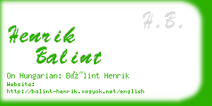 henrik balint business card